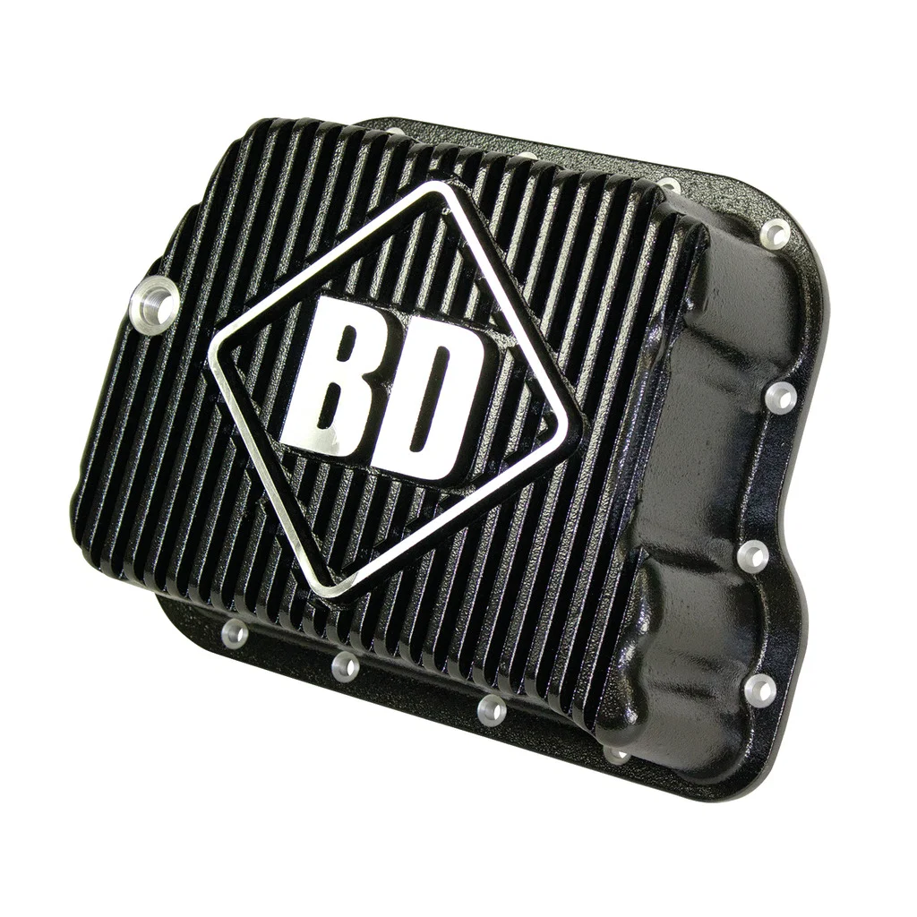 1061501 – BD DIESEL Auto Trans Oil Pan, Extra 2 Quart Capacity Black Aluminum With Magnetic Drain Plug